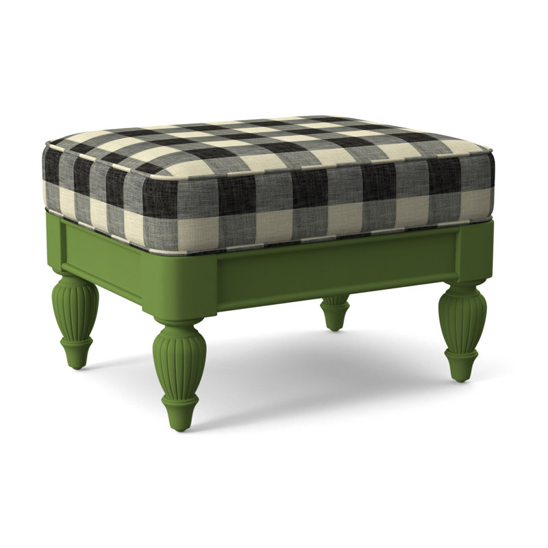 Grand View Ottoman, Black Buffalo Check; 0120-81, Antique Black Finish