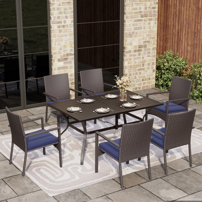 Alyah 7 Piece Dining Set with Cushions