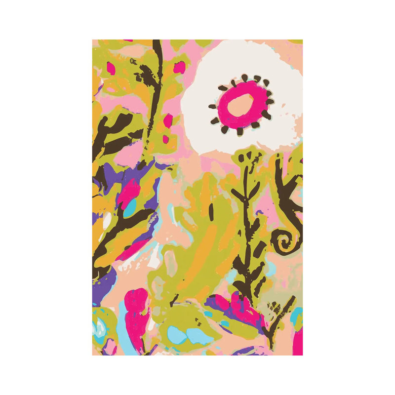 Toile en métal Steelerix - Boho rose floral II par Karen Fields