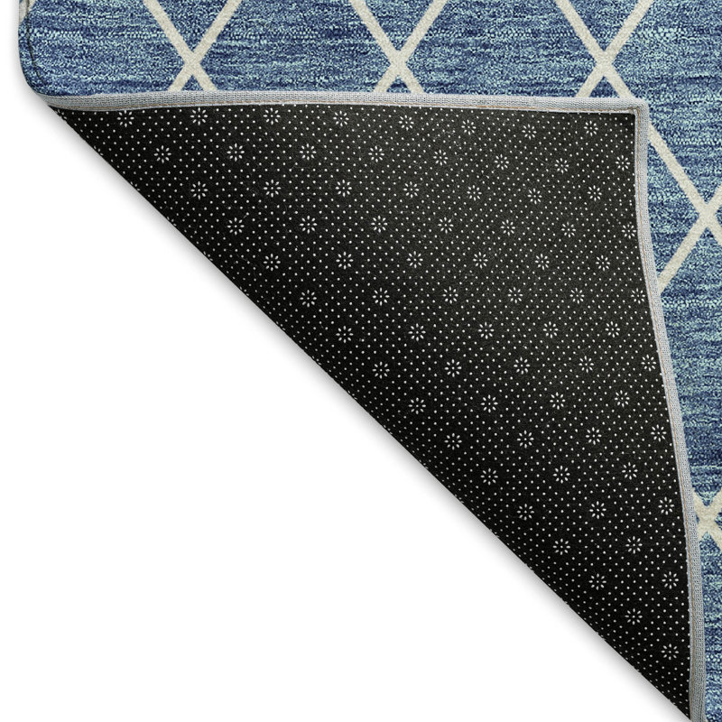 Premium Machine Washable Prisco Denim Rug, Round 8'