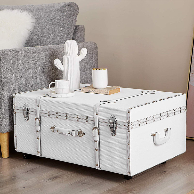 The Designer Wheeled Trunk, White
