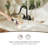 Pull Down Sprayer Matte Black Bathroom Faucet,4 Inch Centerset 2 Handle Pull Out Bathroom Sink Faucet With 360 Swivel Spout