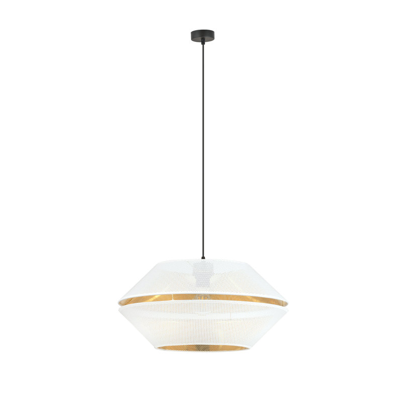 Aison 1 - Light Steel Unique/Statement Pendant, White/Gold