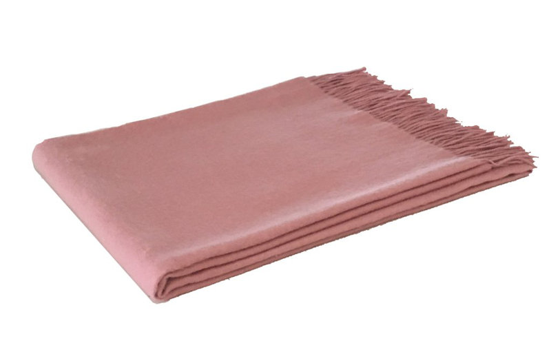 Madison Woven Baby Alpaca Throw Blanket, Dusty Rose