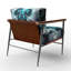 Chaise d'appoint géométrique abstraite rembourrée Brickner-1302033169