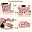 Causeuse rembourrée 46,5 po Boarisch, rose-1926197759