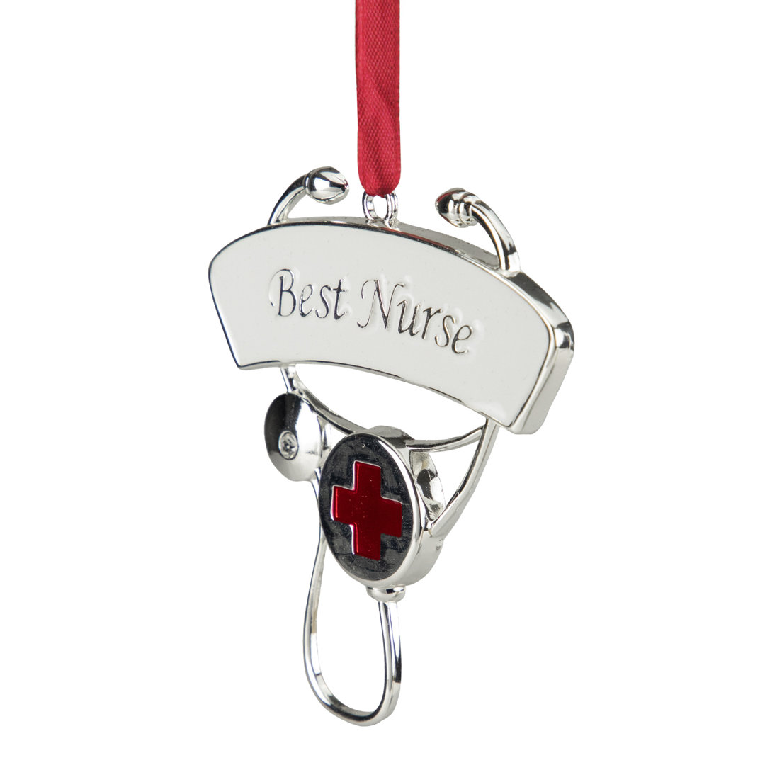 3.25" Silver-Plated Best Nurse Stethoscope Christmas Ornament Northlight Seasonal