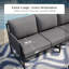 Gray PVC-coated polyester Folding 3-seat Sofa With Coffee Table