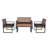 4-Piece Patio Furniture Set Outdoor Balcony Porch Garden Backyard Lawn Furniture Acacia Wood Table Top, Morden Black And Light Brown