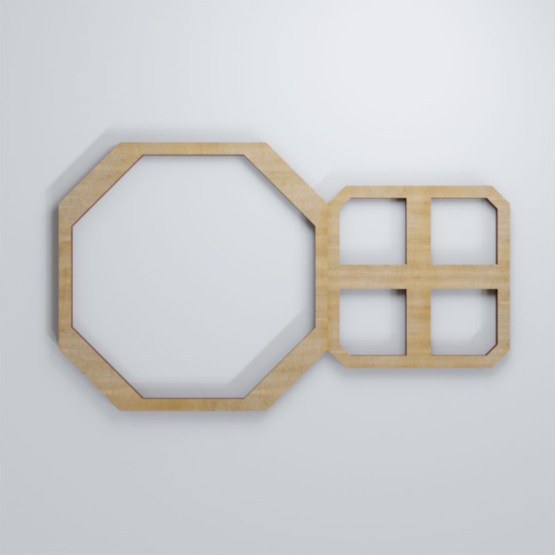 Panneaux muraux en bois Johnston, H 7 3/8 po x l 12 3/8 po x P 3/8 po, Hickory