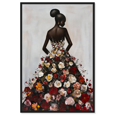 Girl Wearing Garden Grace I Canvas Ebony Portrait Art by Art Remedy