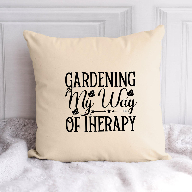 Amour de jardin - Citation amusante 630 - Coussin décoratif inclus, H 14 po x l 14 po
