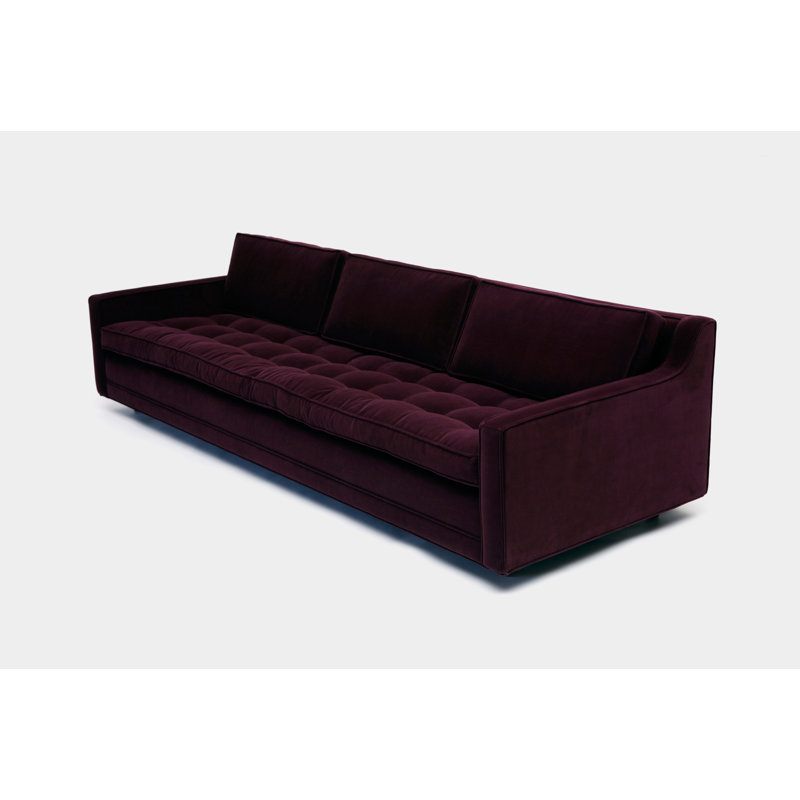 Melinda Upholstered 52'' Sofa, Aged Velvet In Eggplant