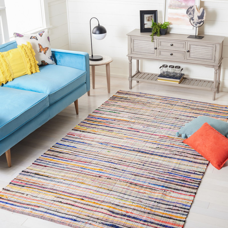 Fales Office Chair Collection Fabric/Metal Striped Rug, Rectangle 9' x 12'