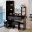 Bureau de maquillage avec miroir et lumières DEL, tabouret-964533627