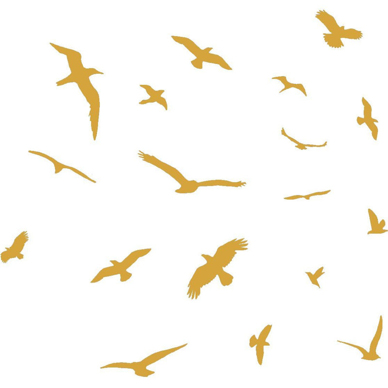 Adhésif décoratif vol d'oiseaux Clennell, Doré