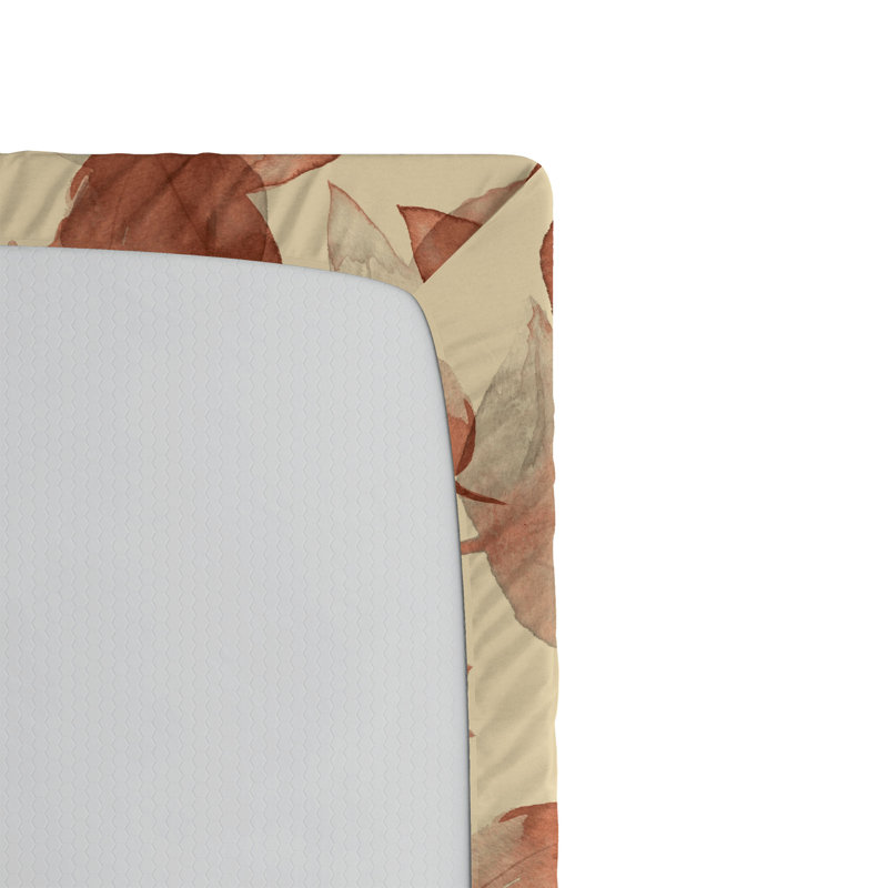 Drap-housse Ambesonne, Drap-housse de taille simple, Crème, marron pâle / floral