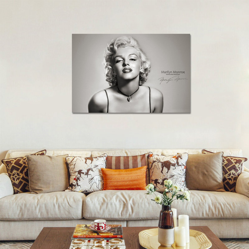 Marilyn Monroe, impression sur toile tendue, H 20 po x l 30 po x P 1,5 po