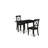 3 Piece Modern Dining Table Set Contains a Rectangle Wooden Table with Butterfly Leaf and 2 Kitchen Dining Chairs, 32x54 Inch, Black-305764626-305764625