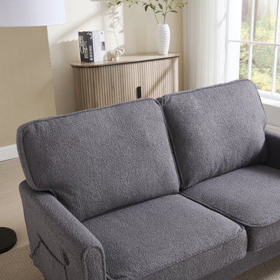 Loveseat Sofa, Mid Century Modern Love Seat, 2 Seater Sofa Couches For Living Room, Small Couch With USB & Removable Pillow Cover, Comfy Couch For Bedroom, Apartment ()