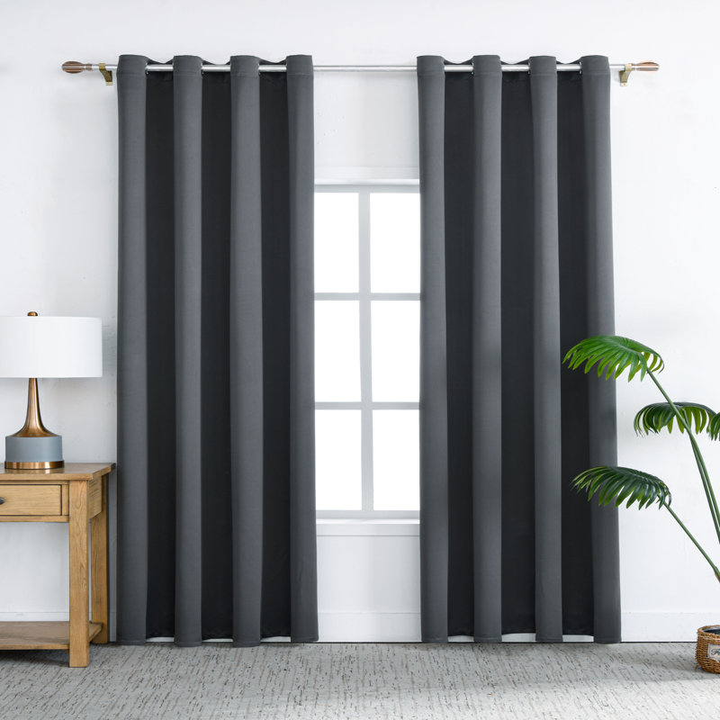 Paire de rideaux obscurcissant avec œillets Deavion, L 52 po x L 96 po, Noir