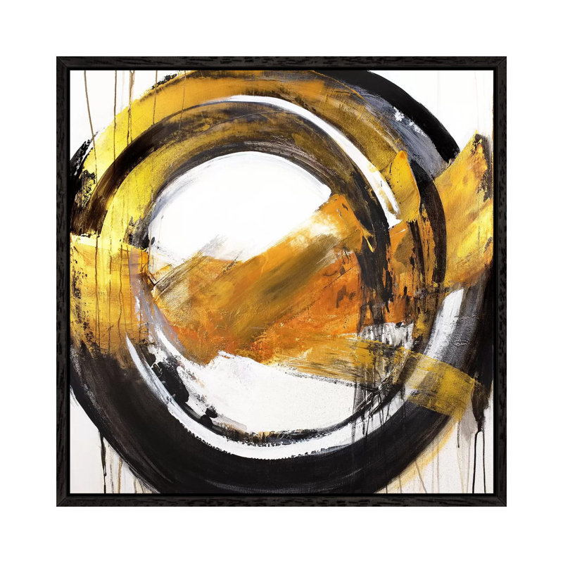 Gold On Every Bracelet XX by Jude Remedios - Painting on Canvas, 45.72cm H x 45.72cm W x 3.81cm D, Black Framed