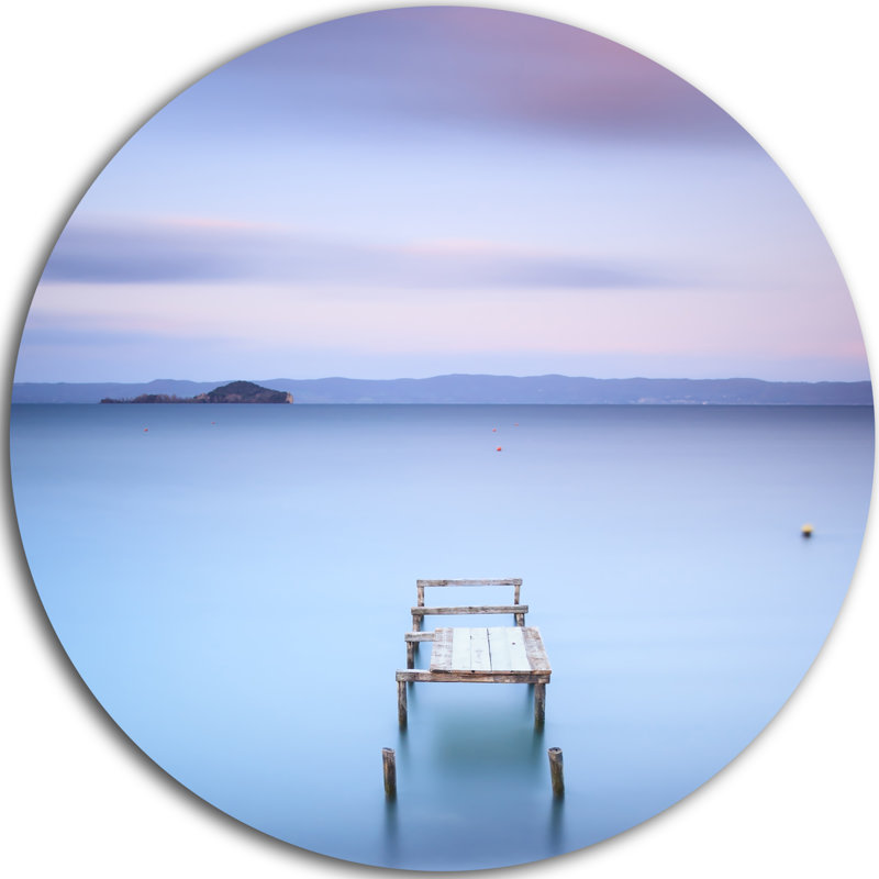 Paysage marin «Bright Purple Sky», impression, H 38 po x l 38 po x P 1 po, Métal