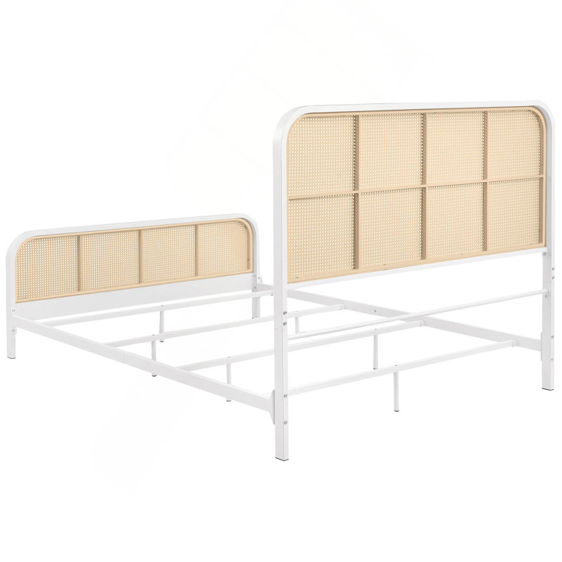 Open Cane Webbing Metal  Bed