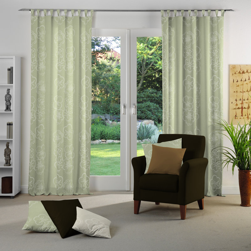 Pasadena Room Darkening Curtain Single Panel, Green, 132 W x 245 D cm