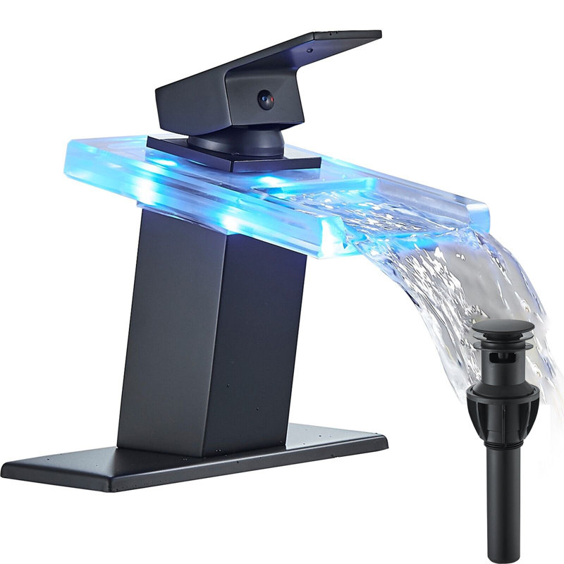 Single-Hole Single-handle Bathroom Faucet with Drain Assembly