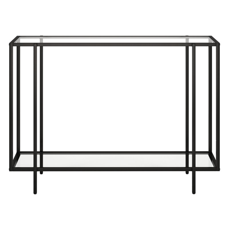 Ismir Glass Top Console Table, Black Bronze