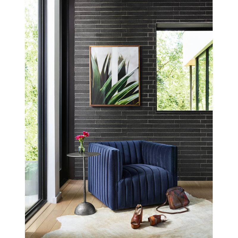 Augustine Swivel Armchair, Amici Moss Polyester