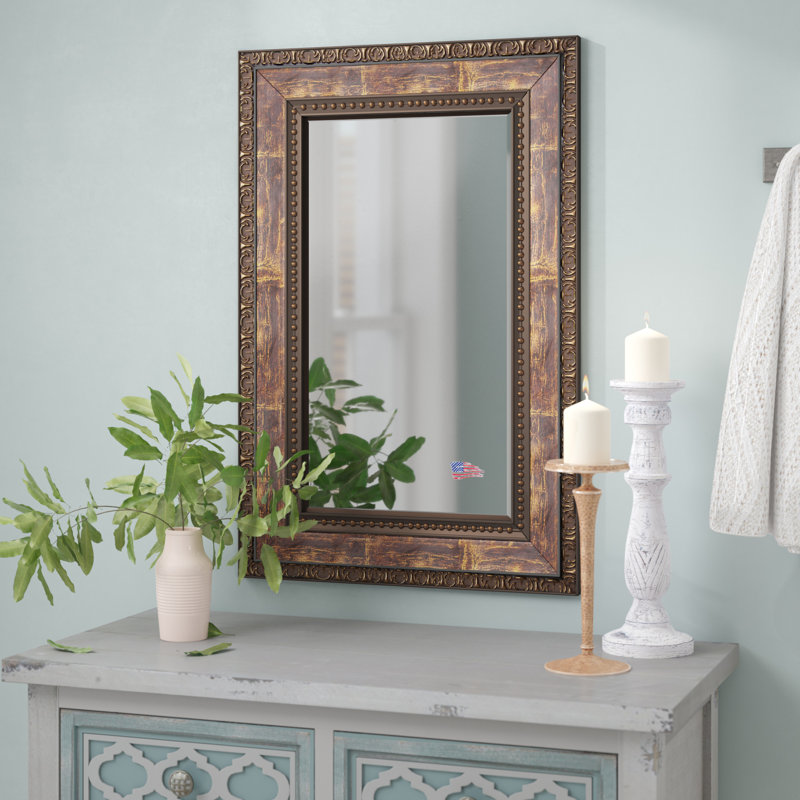 Miroir d’appoint biseauté traditionnel vieilli Acton