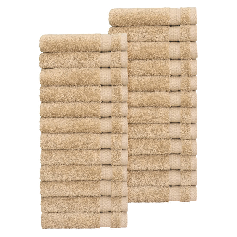STARLIGHT Turkish Cotton Terrycloth Washcloths, Beige
