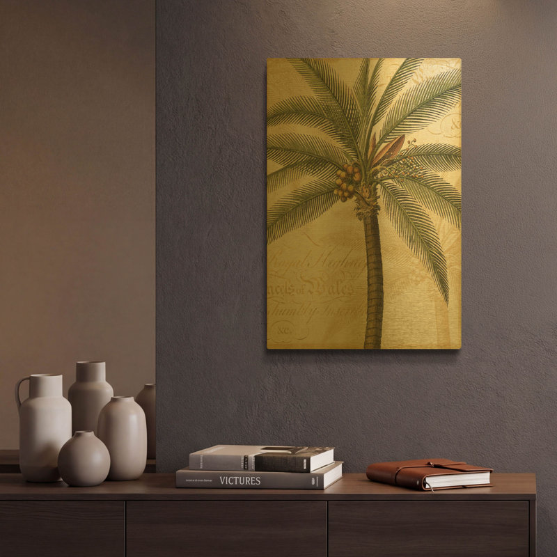 «Royal Palm II» par NBL Studio, métal doré, 12 po x 16 po, 12"x16"