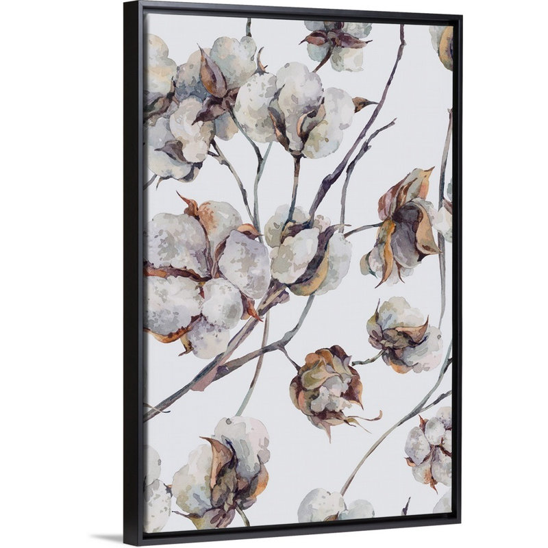 Reproduction d’art sur toile, "Cotton II" par Incadd, H 32 po x l 22 po x P 1,75 po, Cadre noir