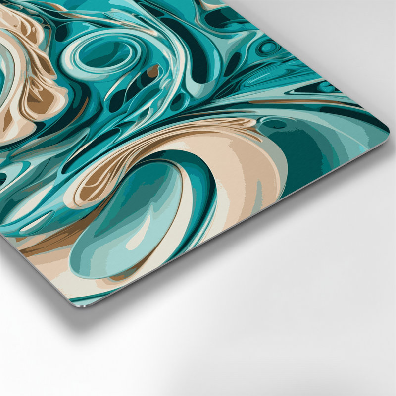 «Biomorphic Abstraction 31», art mural en métal bleu, H 12 po x l 18 po