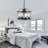 Walesca Black Lantern Pendant Light, 4 Lights Farmhouse Chandelier Fixture with Metal Cage, Adjustable Height Industrial Hanging Lights E26 Base for Kitchen Island, Bedroom, Entryway, Foyer