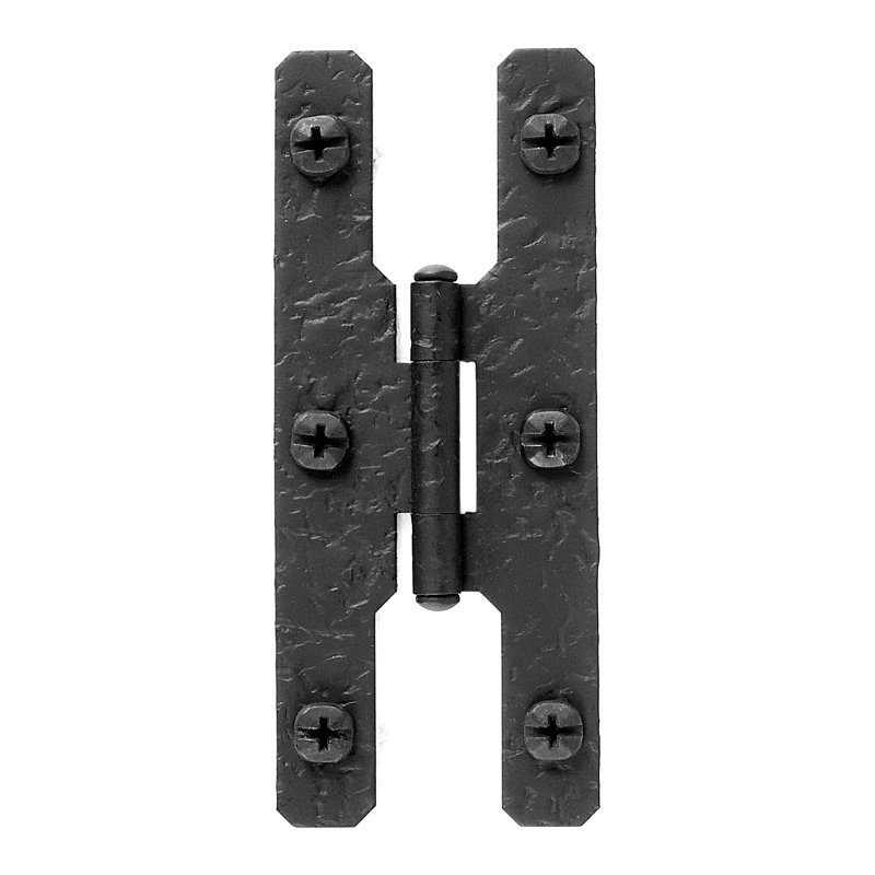 4-1/2" Black Iron Cabinet Door Hinge Pair