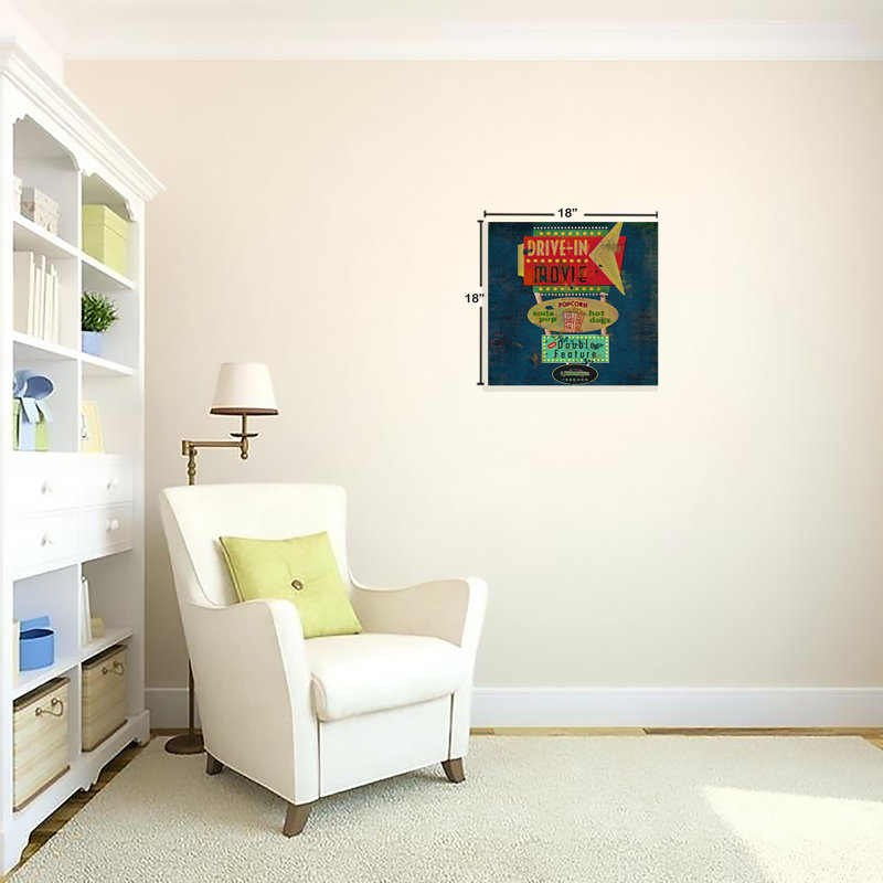 Retro Drive-In Theater Ad Vintage Canvas Print