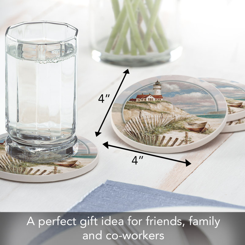 Ensemble de 4 sous-verres ronds Beach