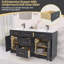 Liskeard Solid Wood 60'' Double Bathroom Vanity with Solid Surface Sink Top