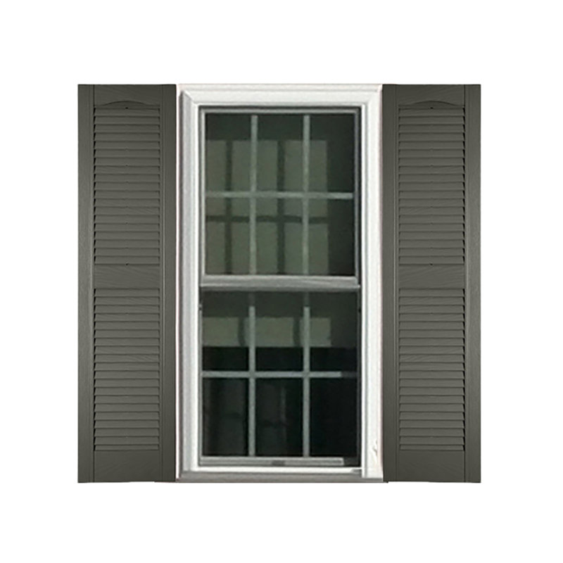 Custom Louvred Shutter with Cathedral Top, Paintable, 38", 12"