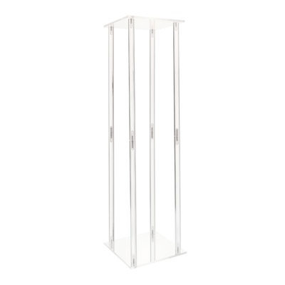 Wedding Flower Stand, 31.5-inch Column Flower Stand, Floral Stands with Acrylic Laminate, Cylindrical Cubic Floral Display Rack for Wedding, Party, Birthday, Home, Centerpiece Stands