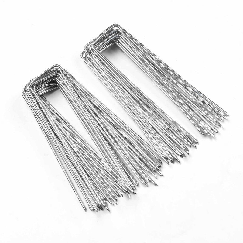 Goupilles en U pour pelouse artificielle de 6 po de calibre 12 de Yescom 50PCS