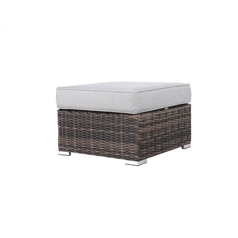 Repose-pieds d'extérieur avec coussin - entièrement assemblé