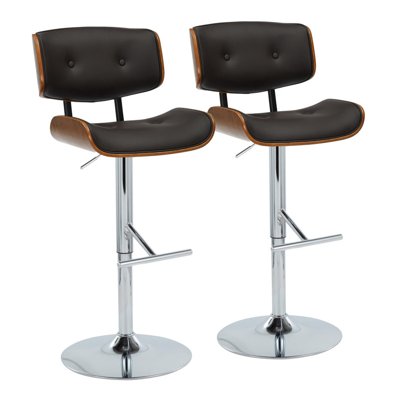 Tabouret de bar réglable avec pivot, Chrome chrome