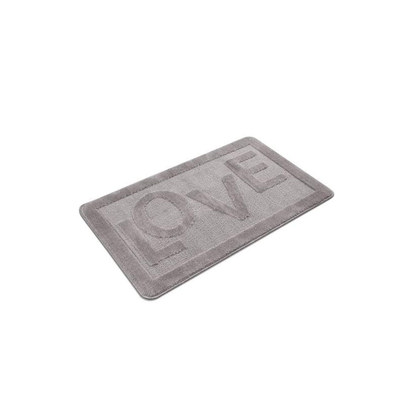 Non-Slip Bathmat, Grey, 23.6 x 39.4 Inches | 100% Polypropylene, 10 mm Total Thickness, 1300 g/m² | Machine Washable at 30°F, Vacuum Friendly | Perfect for Bathroom Safety & Comfort, Durable Design