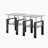 3-Piece Coffee Table,Square Glass Tea Table-90870842