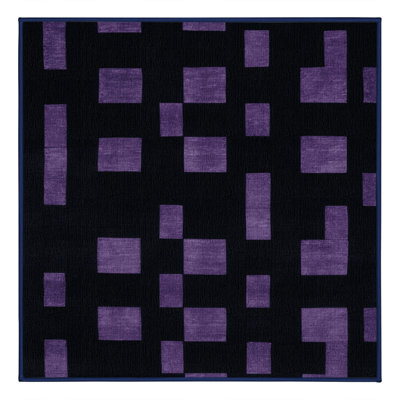 Tapis bleu à carreaux lavable à la machine